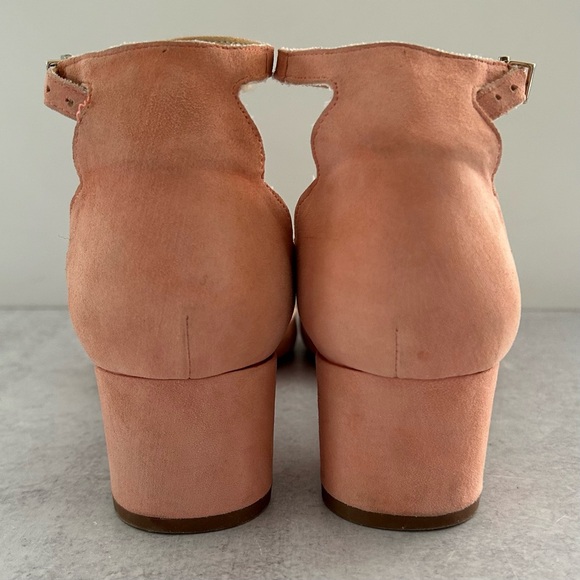 Sam Edelman LARA Scalloped Edge Ankle Strap Block Heel Pumps, Pink 9.5 - Picture 8 of 11